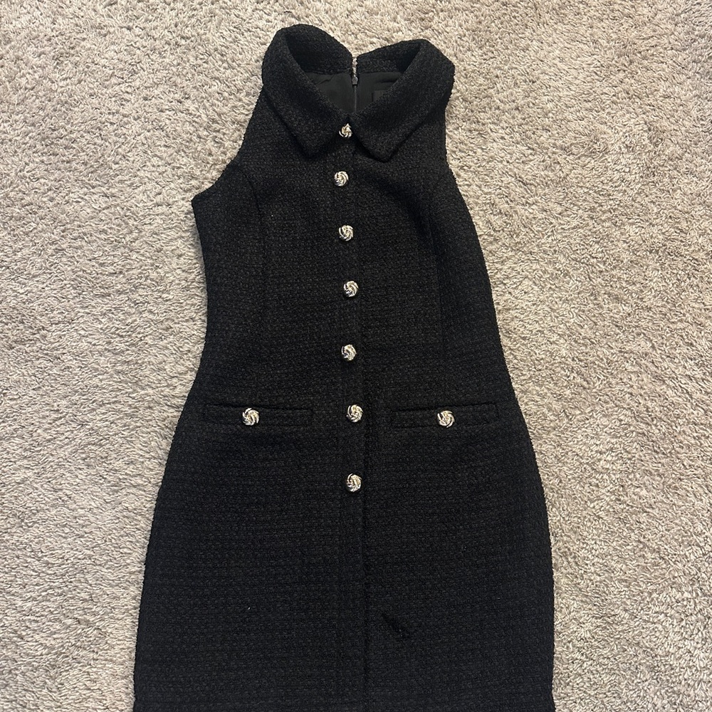 NWT - Endless Rose Tweed Halter Mini Dress - Small